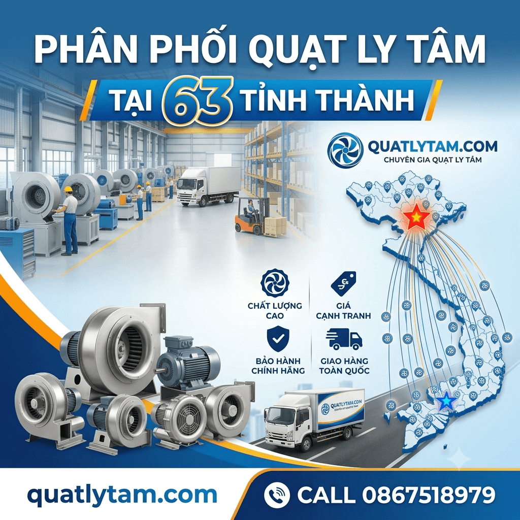 Phân Phối Quạt Ly Tâm Tại Long An