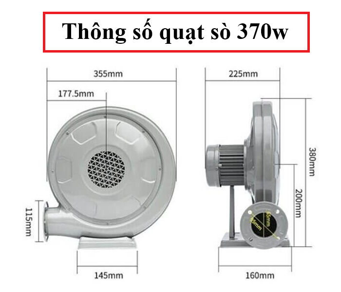 quạt sò thổi khí 370w TZY6337