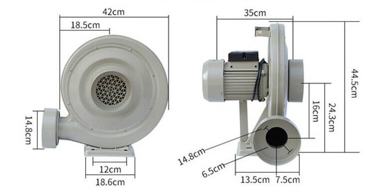 quạt thổi khí con sò 750w tzy 7675 omysu